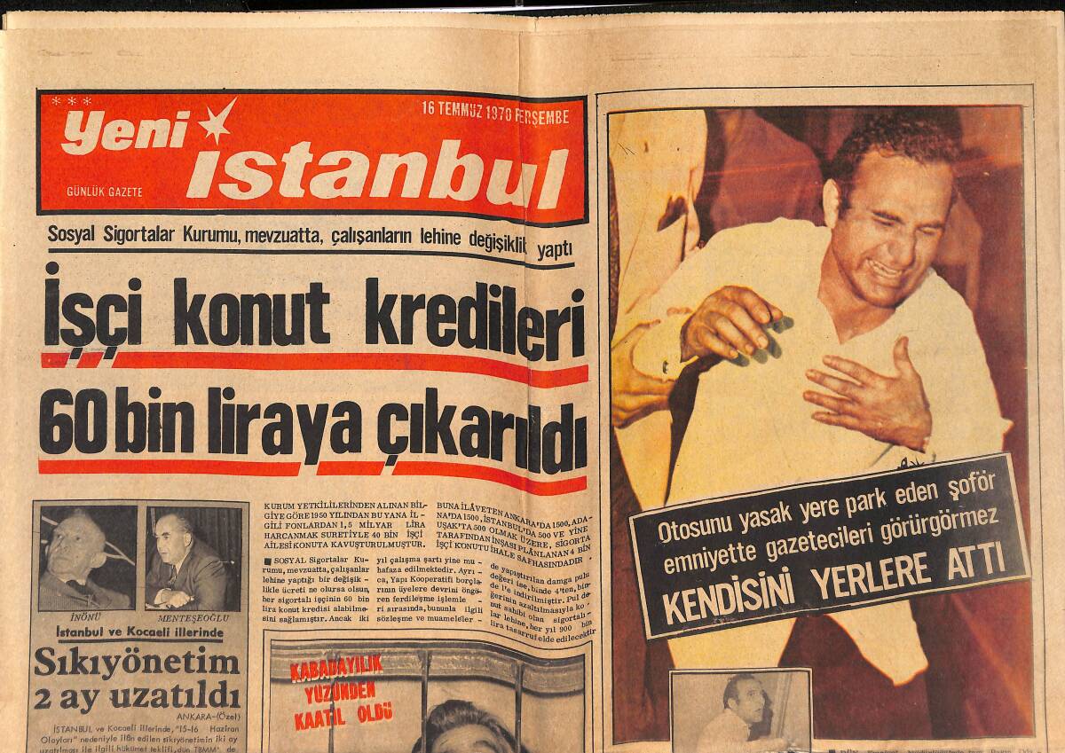 Yeni İstanbul Gazetesi 16 Temmuz 1970 - Prens Charles Ve Prenses Anne 2000 Hippi İle Yemek Yedi - İşçi Konut Kredileri 60 Bin Liraya Çıkarıldı GZ132887 - 1