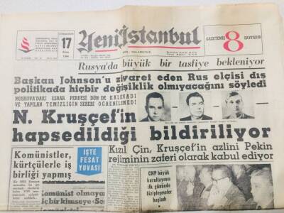 Yeni İstanbul Gazetesi 17 Ekim 1964 - Rusyada Büyük Bir Tasfiye Bekliyor GZ53195 - 1