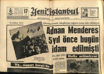Yeni İstanbul Gazetesi 17 Eylül 1966 - Cemal Gürselin Cenaze Töreni Bugün Başlıyor GZ93130 - 1
