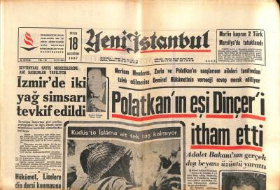 Yeni İstanbul Gazetesi 18 Ağustos 1967 - Mescid-i Aksanın Yerine Sinagog Yapılıyor GZ84103 - 1