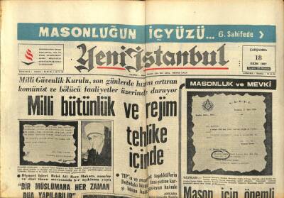 Yeni İstanbul Gazetesi 18 Ekim 1967 - Urfada Düğün Yemeğinden 190 Kişi Zehirlendi GZ93112 - 1