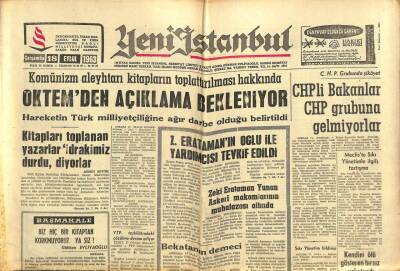 Yeni İstanbul Gazetesi 18 Eylül 1963 - Zeki Eratamanın Oğlu İle Yardımcısı Tevkif Edildi GZ102799 - 1