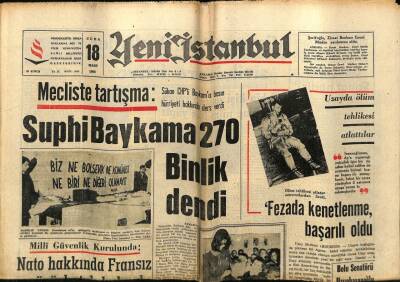 Yeni İstanbul Gazetesi 18 Mart 1966 - Suphi Baykama 270 Binlik Dendi GZ74924 - 1