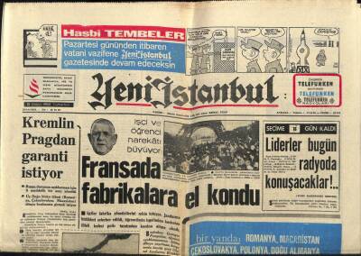 Yeni İstanbul Gazetesi 18 Mayıs 1968 - Fransada Fabrikalara El Kondu GZ84141 - 1