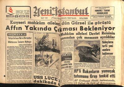Yeni İstanbul Gazetesi 18 Nisan 1962 - Kayseri Mahkum Aileleri Gürsel İle Görüştü GZ57186 - 1