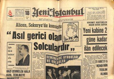 Yeni İstanbul Gazetesi 18 Nisan 1966 - Atatürke Bağlılık Nöbetinde TIP Propagandası Yapılıyor - Kalafat , Gözlerini Tamamen Kaybetti GZ118383 - 1