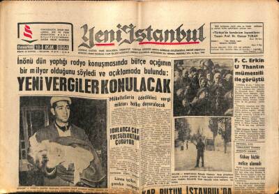 Yeni İstanbul Gazetesi 18 Ocak 1964 -Tonlarca Çay Yolsuzluktan Çürüyor GZ57226 - 1