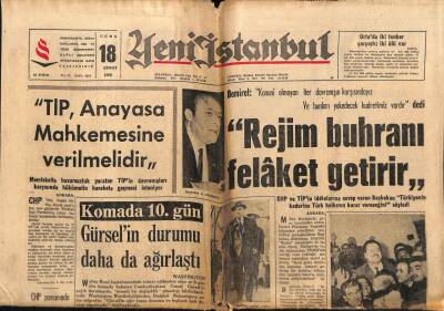 Yeni İstanbul Gazetesi 18 Şubat 1966 - Komada 10.Gün , Gürselin Durumu Daha da Ağırlaştı GZ93219 - 1