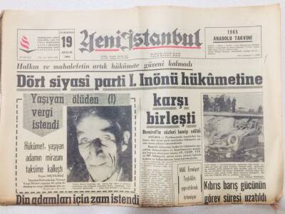 Yeni İstanbul Gazetesi 19 Aralık 1964 - Kıbrıs Barış Gücünün Görev Süresi Uzatıldı GZ53161 - 1
