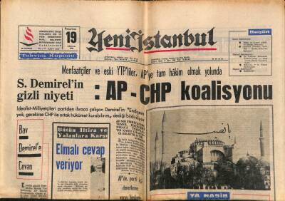 Yeni İstanbul Gazetesi 19 Aralık 1966 - Adanada Türkeşe Kuran-ı Kerim Hediye Edildi GZ84740 - 1