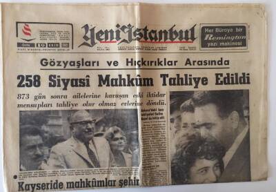 Yeni İstanbul Gazetesi 19 Ekim 1962 - 258 Siyasi Mahkum Tahliye Edildi GZ13868 - 2