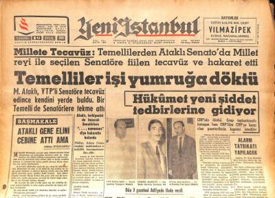 Yeni İstanbul Gazetesi 19 Eylül 1962 - Rauf Denktaşın Yazıhanesinde Bomba Patladı GZ86931 - 1