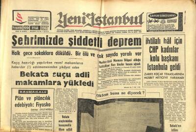 Yeni İstanbul Gazetesi 19 Eylül 1963 - İhtilafı Hâl İçin CHP Kadınlar Kolu Başkanı İstanbula Geldi GZ102800 - 1