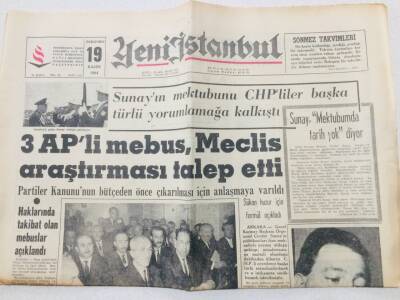 Yeni İstanbul Gazetesi 19 Kasım 1964 - Celal Bayar Apandisit Krizi Geçirdi GZ53189 - 1