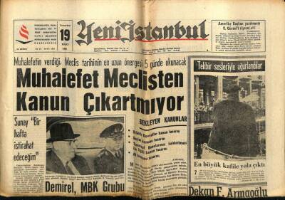 Yeni İstanbul Gazetesi 19 Mart 1966 - Samsunda 6 Milyon Liralık Tütün Yandı GZ74923 - 1