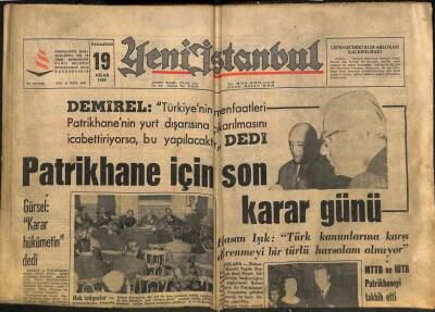 Yeni İstanbul Gazetesi 19 Nisan 1965 - Patrikhane İçin Son Karar Günü, Yıldırım Kaptan Çizgi Roman GZ109240 - 1