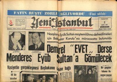 Yeni İstanbul Gazetesi 2 Ekim 1967 - Cerrahpaşa Tıp Fakültesi Boş Kalmak Tehlikesinde GZ93146 - 1