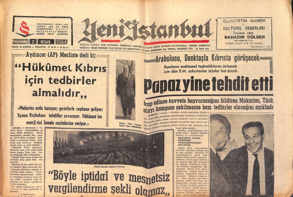 Yeni İstanbul Gazetesi 2 Nisan 1964 - Brezilya'da Bazı Birlikler Hükümete Karşı Ayaklandı GZ158790 - 1