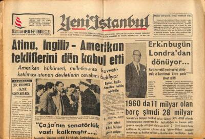 Yeni İstanbul Gazetesi 2 Şubat 1964 - Atina, İngiliz Amerikan Tekliflerini Kabul Etti, Fırtına İskenderunda 2 Milyonluk Hasar Yaptı, Refik Can AP GZ84481 - 1
