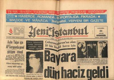 Yeni İstanbul Gazetesi 20 Aralık 1967 - Celal Bayara Dün Haciz Geldi GZ77640 - 1