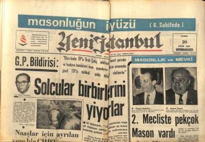 Yeni İstanbul Gazetesi 20 Ekim 1967 - Cumhuriyet Gazetesinde Grev Kararı Alındı GZ93205 - 1