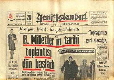 Yeni İstanbul Gazetesi 20 Haziran 1967 - Çağlayangil-Günseli Başar Yakınlaşması İlgi Çekiyor GZ102885 - 1