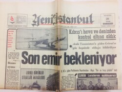 Yeni İstanbul Gazetesi 20 Kasım 1967 - Kıbrıs İçin Son Emir Bekleniyor GZ71031 - 1