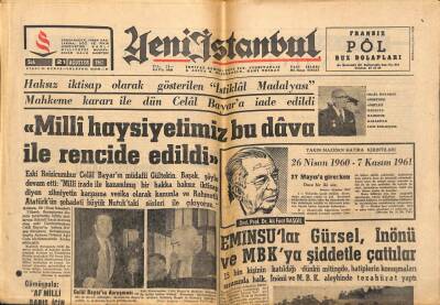 Yeni İstanbul Gazetesi 21 Ağustos 1962 - Eminsular Gürsel, İnönü Ve MBKya Şiddetle Çattılar, Necip Fazıl Kısakürek Yazısı GZ84268 - 1