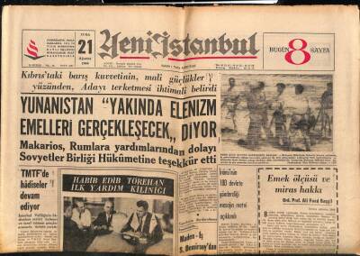 Yeni İstanbul Gazetesi 21 Ağustos 1964 - İnönünün 100 Devlete Gönderdiği Mesajın Metni Açıklandı GZ84106 - 1