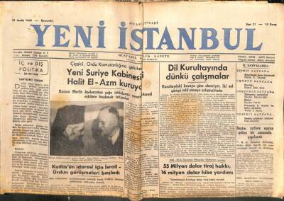 Yeni İstanbul Gazetesi 21 Aralık 1949 - Suriye Kabinesini Halit El Azm Kuruyor GZ103577 - 2
