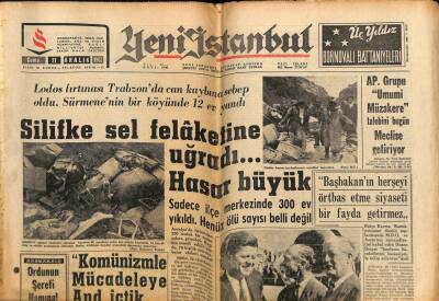 Yeni İstanbul Gazetesi 21 Aralık 1962 - Silifke Sel Felaketine Uğradı... Hasar Büyük GZ57156 - 1