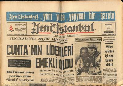 Yeni İstanbul Gazetesi 21 Aralık 1967 - Cuntanın Liderleri Emekli Oldu GZ77639 - 1