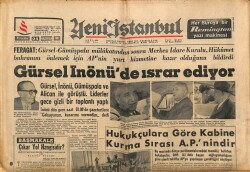 Yeni İstanbul Gazetesi 21 Haziran 1962 - Gürsel İnönüde Israr Ediyor GZ70206 - 1