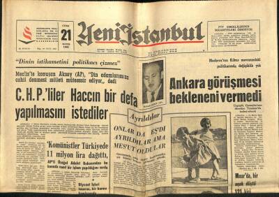 Yeni İstanbul Gazetesi 21 Mayıs 1965 - 500 Zeytinyağı Müstahsili Dün Sessiz Bir Yürüyüş Yaptılar GZ102963 - 1