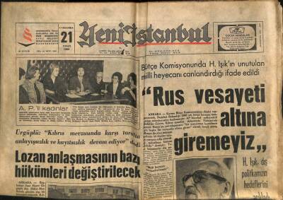 Yeni İstanbul Gazetesi 21 Nisan 1965 - H.Işık Rus Vesayeti Altına Giremeyiz, C.Delaroche, ANNUS Restore Ediliyor GZ109238 - 1