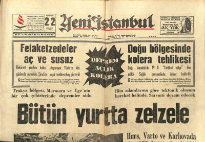 Yeni İstanbul Gazetesi 22 Ağustos 1966 - Doğu Anadoluda 19 İl Tehlikeli Bölge İlan Edildi GZ93132 - 1