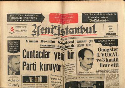 Yeni İstanbul Gazetesi 22 Aralık 1967 - Cuntacılar Yeni Bir Parti Kuruyor GZ77637 - 1