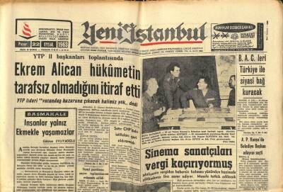 Yeni İstanbul Gazetesi 22 Eylül 1963 - Ekrem Alican Hükümetin Tarafsız Olmadığını İtiraf Etti GZ102803 - 1