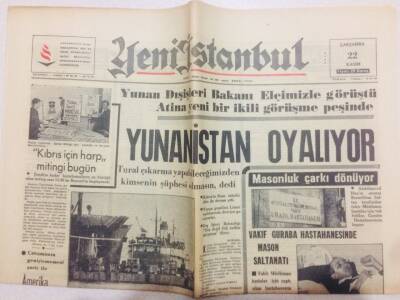 Yeni İstanbul Gazetesi 22 Kasım 1967 - Yunanistan Kıbrıs İçin Oyalıyor GZ71029 - 2