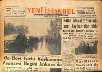 Yeni İstanbul Gazetesi 22 Şubat 1959 - MacMillan Moskovada GZ86076 - 1