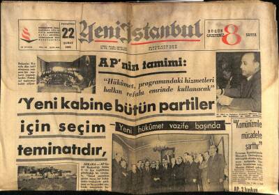 Yeni İstanbul Gazetesi 22 Şubat 1965 -Adanada Milliyetçiler TİP çileri Protesto Etti GZ57020 - 1