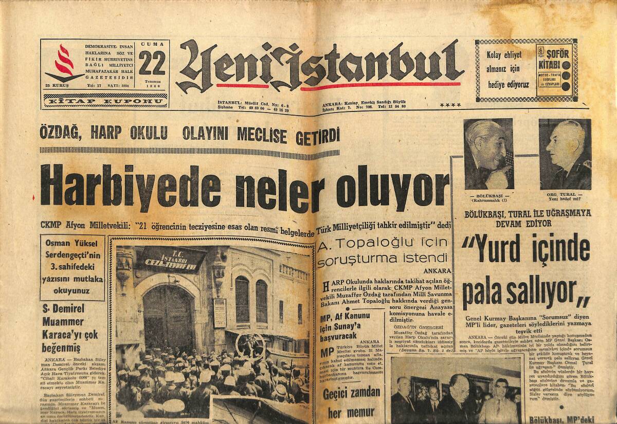 Yeni İstanbul Gazetesi 22 Temmuz 1966 - Harbiye&prime;de Neler Oluyor - Galatasaray&prime;ın Yelken Lokali GZ151162 - 1