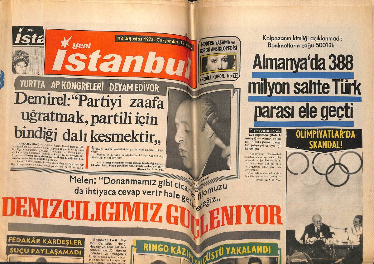 Yeni İstanbul Gazetesi 23 Ağustos 1972 - Gülsüm Kamu'nun Ne Yapacağı Merak Ediliyor - Yazar Orhan Seyfi Orhon Vefat Etti GZ160916 - 1