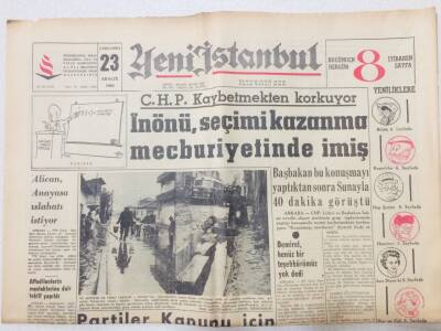 Yeni İstanbul Gazetesi 23 Aralık 1964 - Partiler Kanunu İçin Anlaşmaya Varılamadı GZ53157 - 1