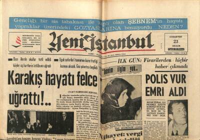Yeni İstanbul Gazetesi 23 Aralık 1967 - ´Ordu Cezaevinde Ayaklanma GZ77636 - 1