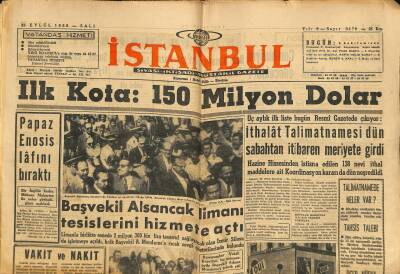 Yeni İstanbul Gazetesi 23 Eylül 1958 - Sami El Sulh Dün Lübnan Başvekilliğinden İstifa Etti GZ117297 - 1