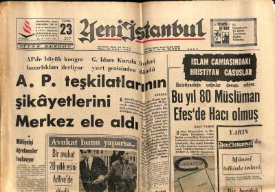 Yeni İstanbul Gazetesi 23 Eylül 1966 -Bu Yıl 80 Müslüman Efesde Hacı Olmuş GZ57265 - 1
