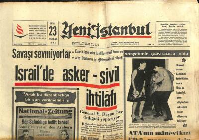 Yeni İstanbul Gazetesi 23 Haziran 1967 - ATAnın Manevi Kızı Ülkü Macera Dolu Bir Hayat Yaşıyor GZ102888 - 1