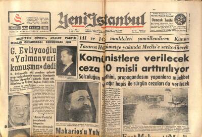 Yeni İstanbul Gazetesi 23 Kasım 1962 -Komünistlere Verilecek Ceza 10 Misli Arttırılıyor GZ57237 - 1
