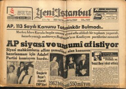 Yeni İstanbul Gazetesi 23 Ocak 1963 - AP Siyasi Ve Umumi Af İstiyor GZ70450 - 1